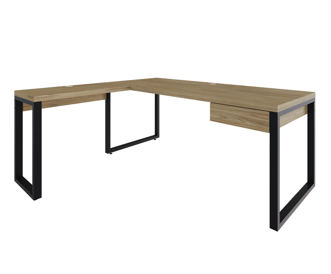 Mesa em L Yon Presidente com Gaveta Vermont Oak image number 0
