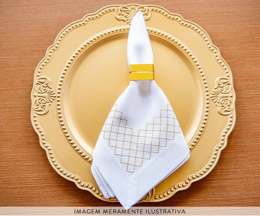 Guardanapo Grob Branco e Dourado image number 2