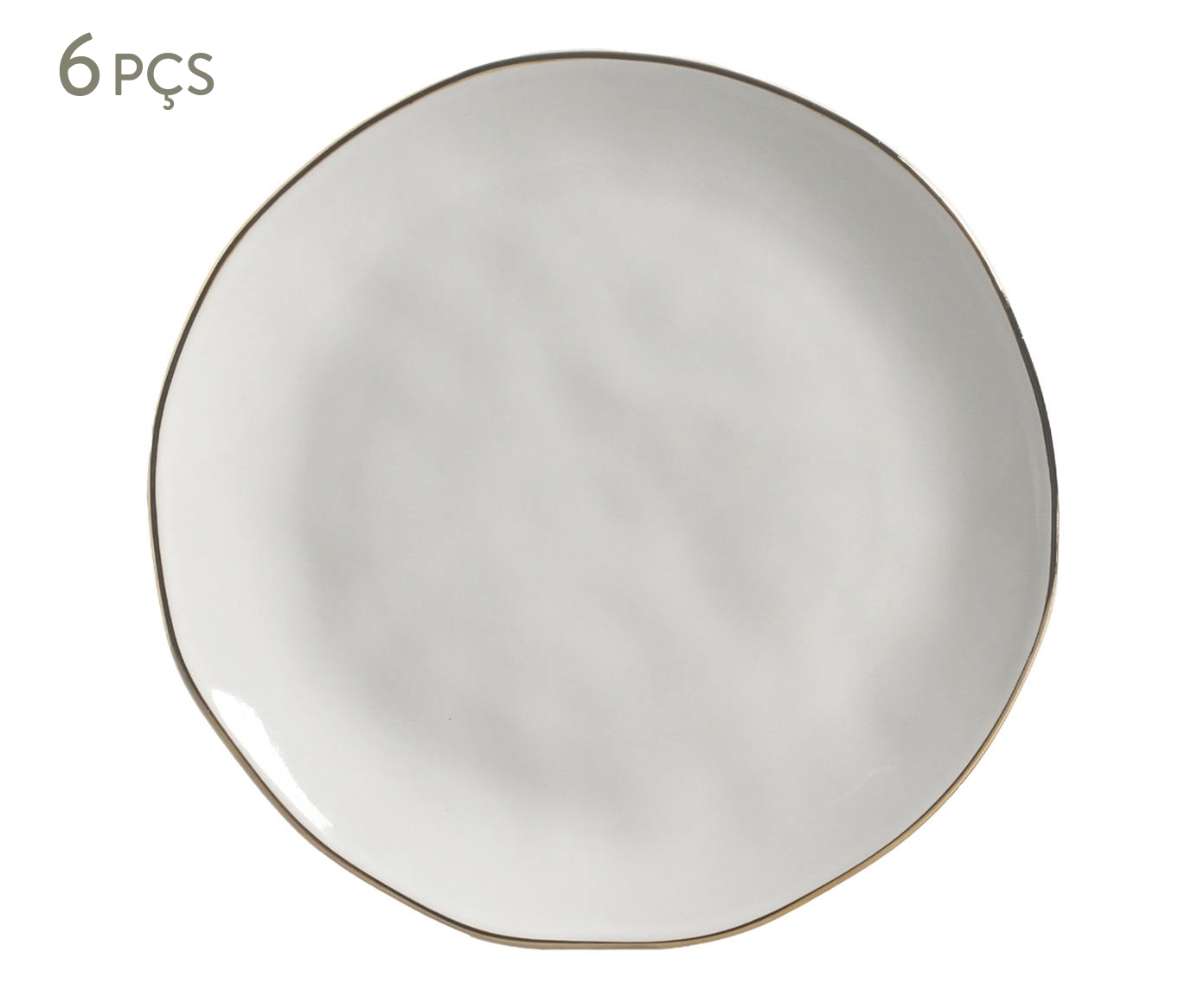 Jogo de Pratos para Sobremesa Org&acirc;nico New White Gold Branco - image 0