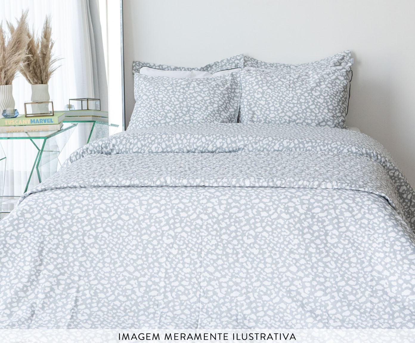 Capa Duvet Tous Les Jours Estampado On&ccedil;a Cinza image number 2