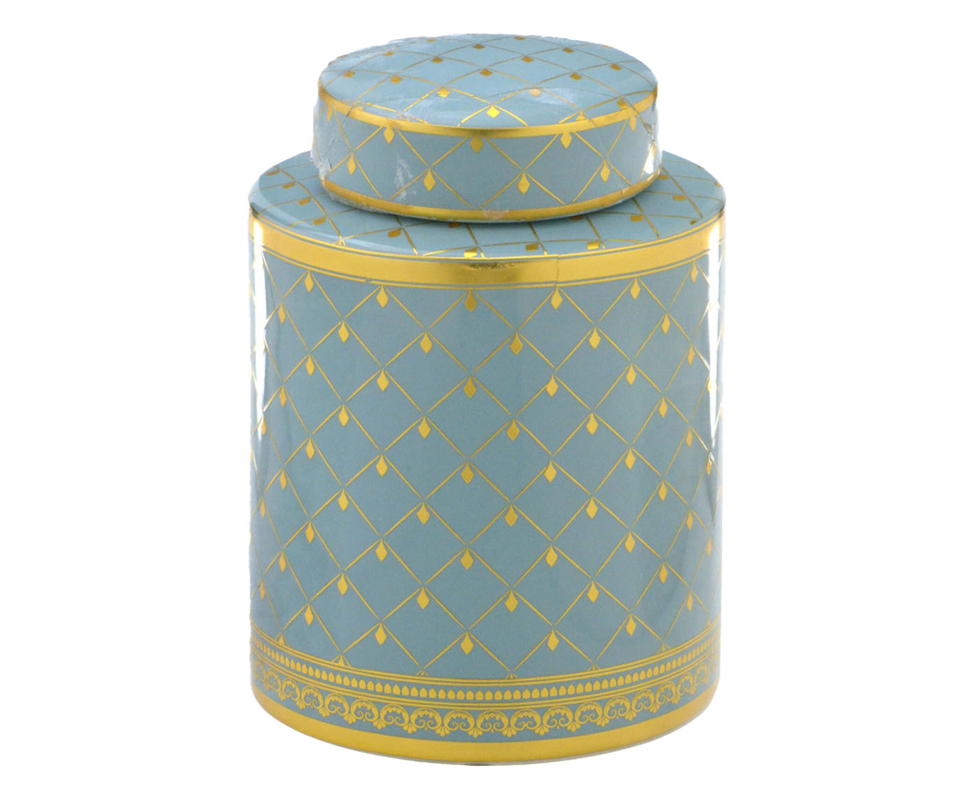 Potiche Pselo Azul e Dourado image number 0