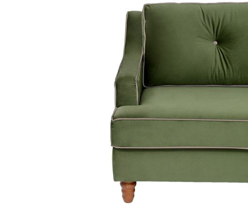 Sof&aacute; Windsor em Veludo - Verde com Vivo Cru image number 5