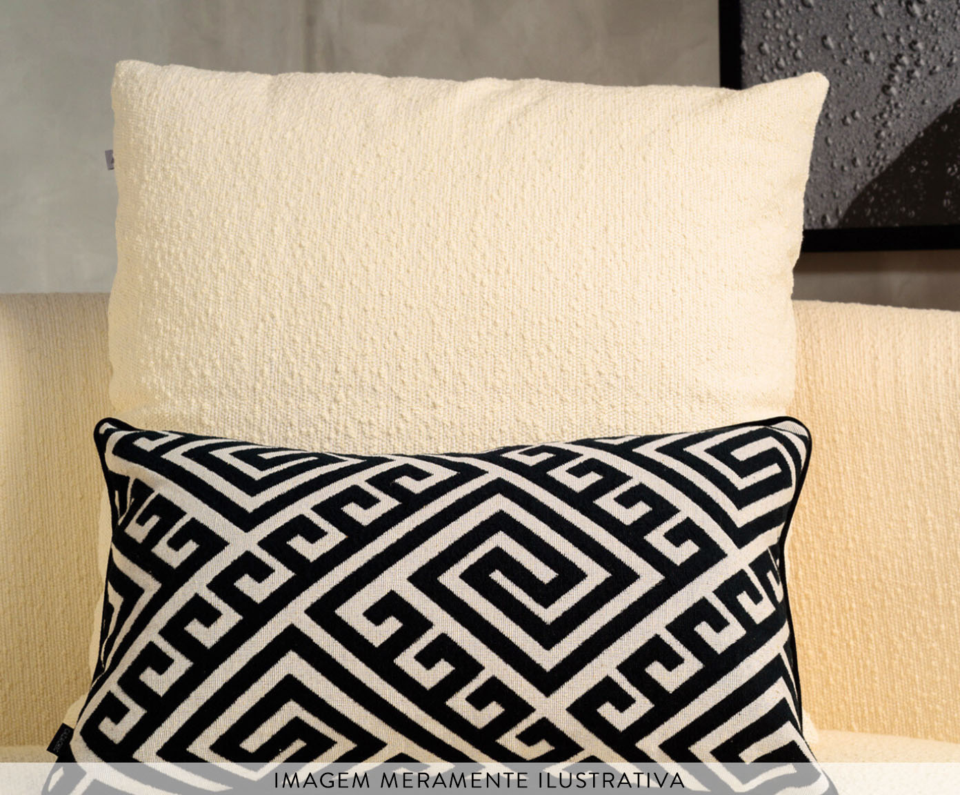 Almofada em Jacquard Retangular - Black e White - image 1