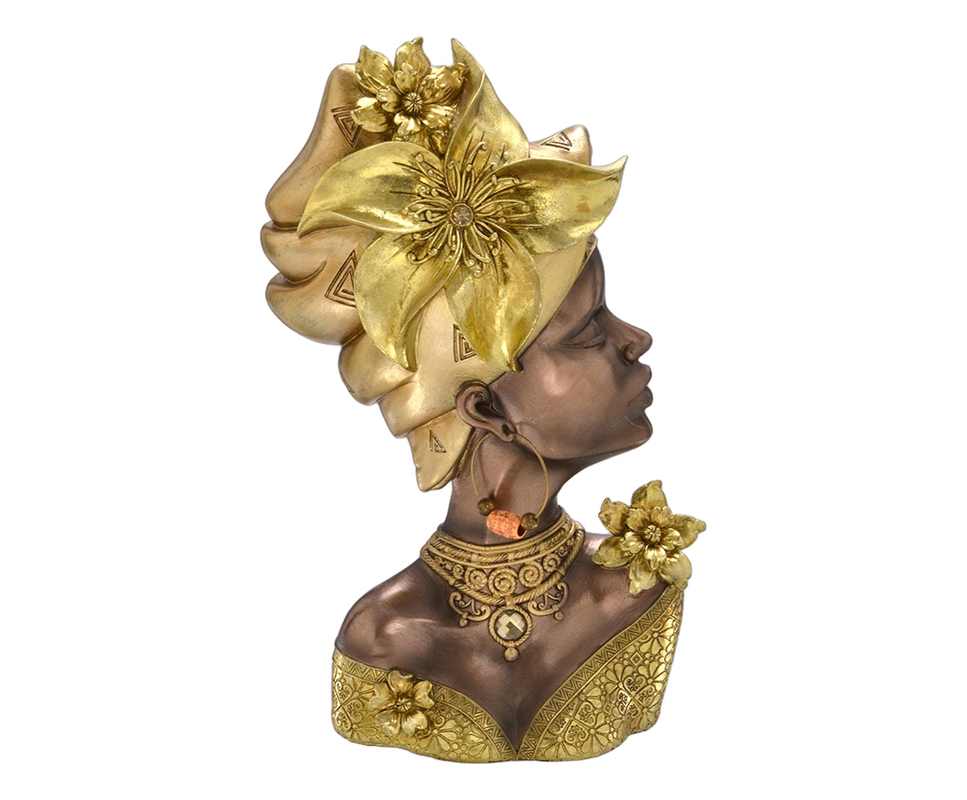 Africana Decorativa Ayana Bronze e Dourado image number 0