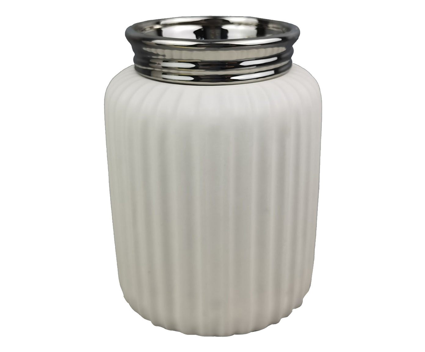 Vaso Cou Branco Prateado - image 0