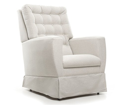 Poltrona de Balan&ccedil;o Eternity em Linho Cinza Claro - image 1