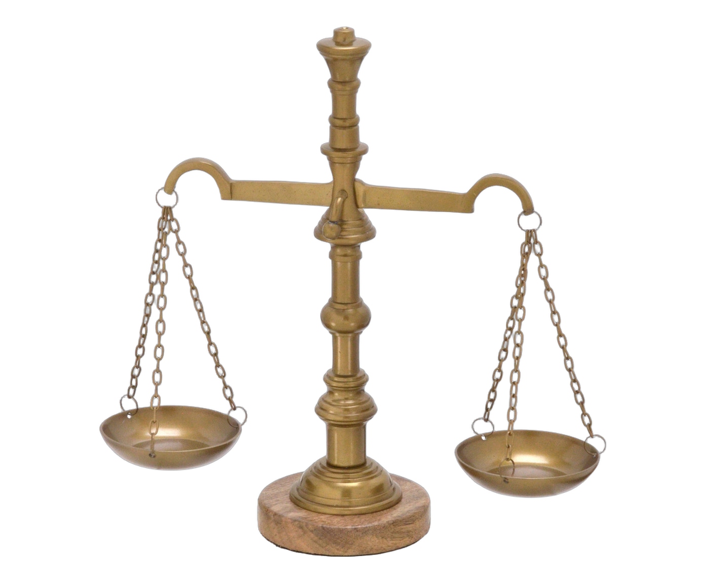 Balan&ccedil;o da Justi&ccedil;a Decorativo Equidade Dourado e Marrom image number 0
