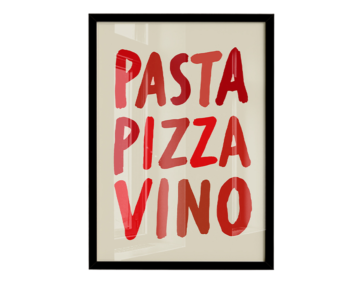 Quadro Pasta Pizza & Vinocom Moldura Preto image number 0