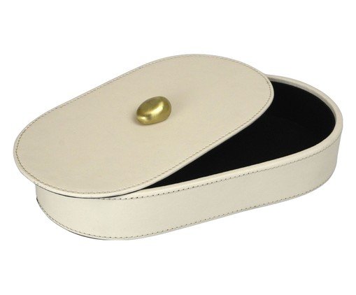 Porta-Objetos Decorativo Collet Dourado e Off-white image number 1