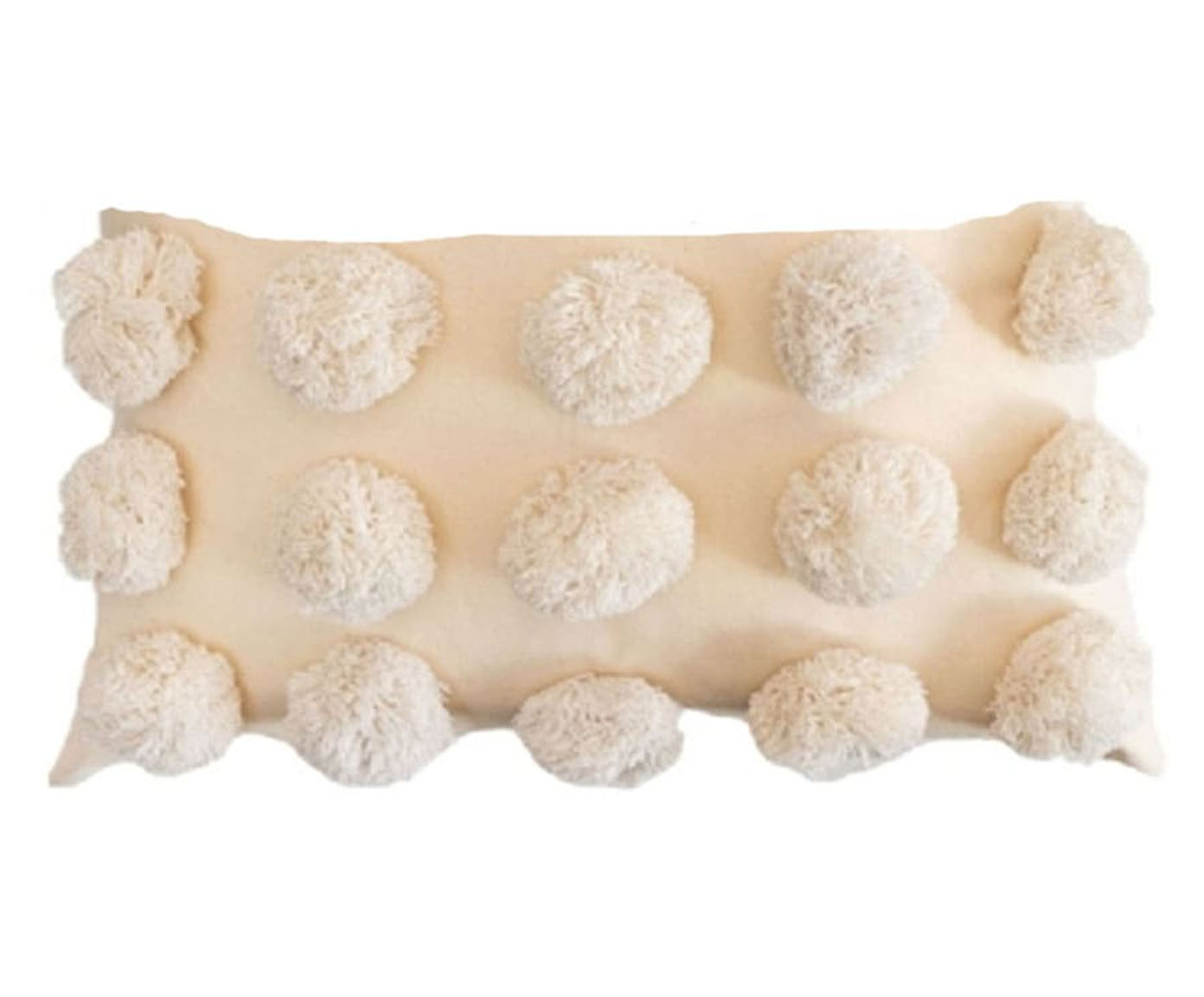 Almofada Baguete Pompons Ii Creme - image 0