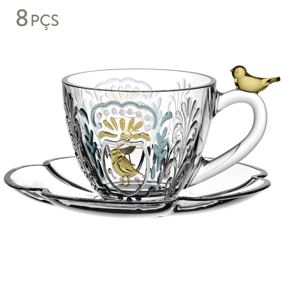 Jogo de X&iacute;caras para Caf&eacute; em Cristal Ecol&oacute;gico Canary &Acirc;mbar image number 0
