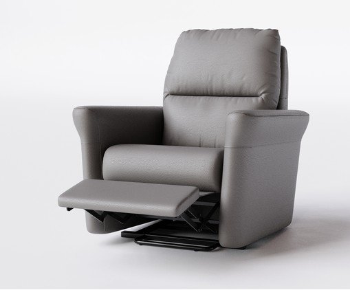 Poltrona Blend com Lift Couro Cinza image number 3