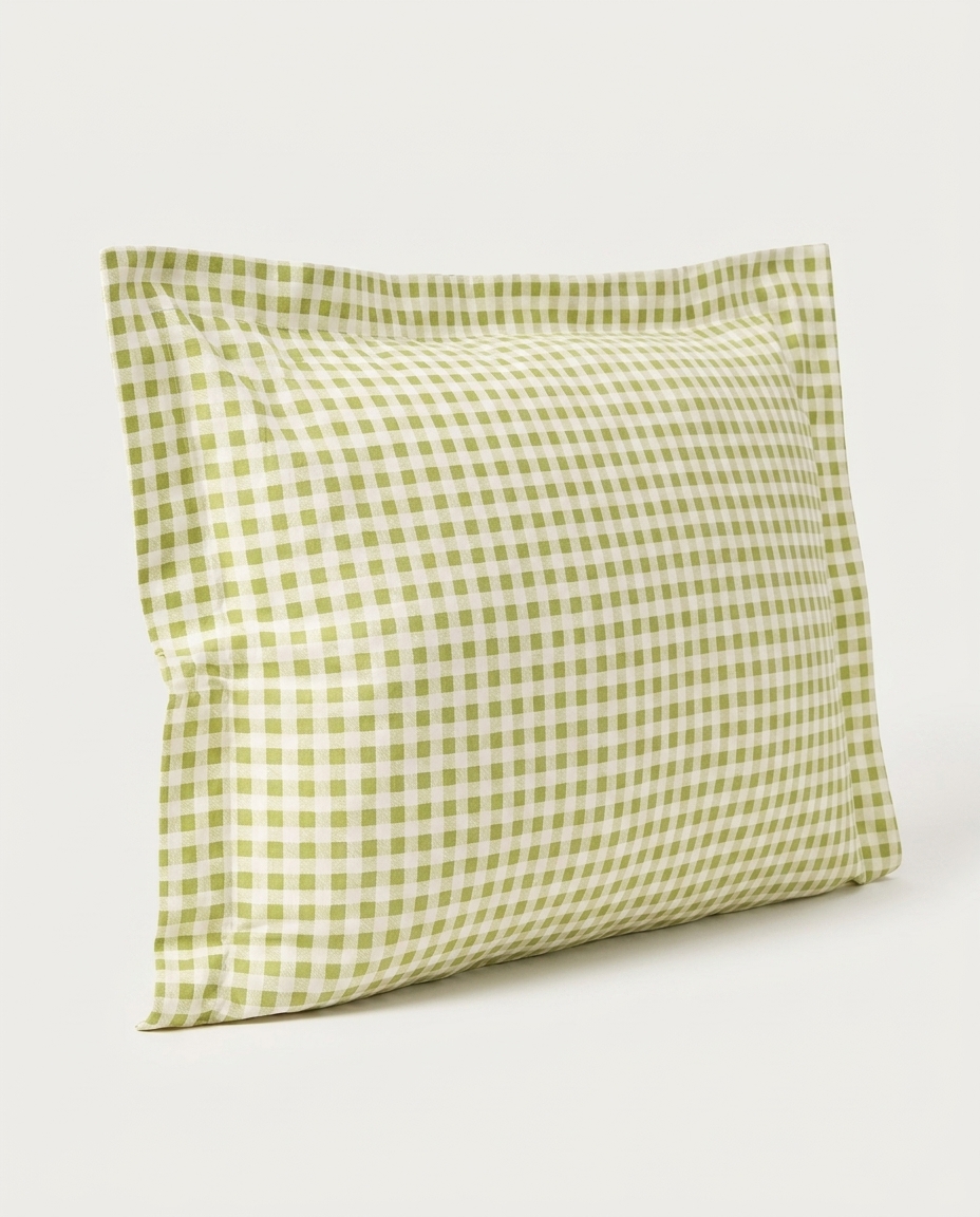 Fronha Mini Vichy Verde Oliva 200 Fios image number 3