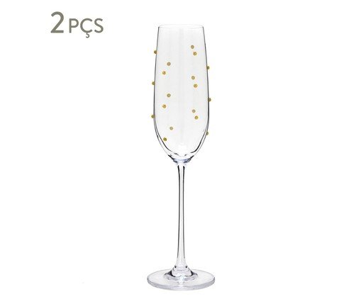 Jogo de Ta&ccedil;as para Champagne &Aacute;ureo Dourado image number 0