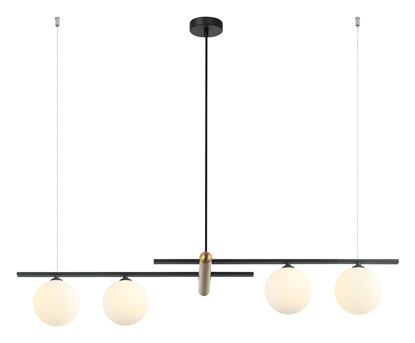 Pendente Bambu Preto e Dourado Bivolt image number 0