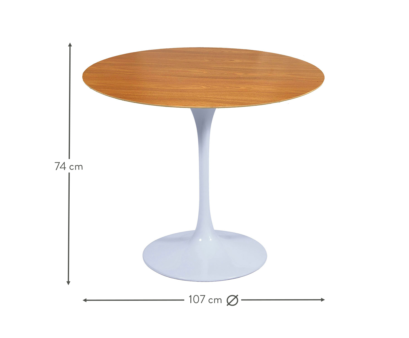 Mesa Saarinen Redonda Freij&oacute; Base Branca image number 2