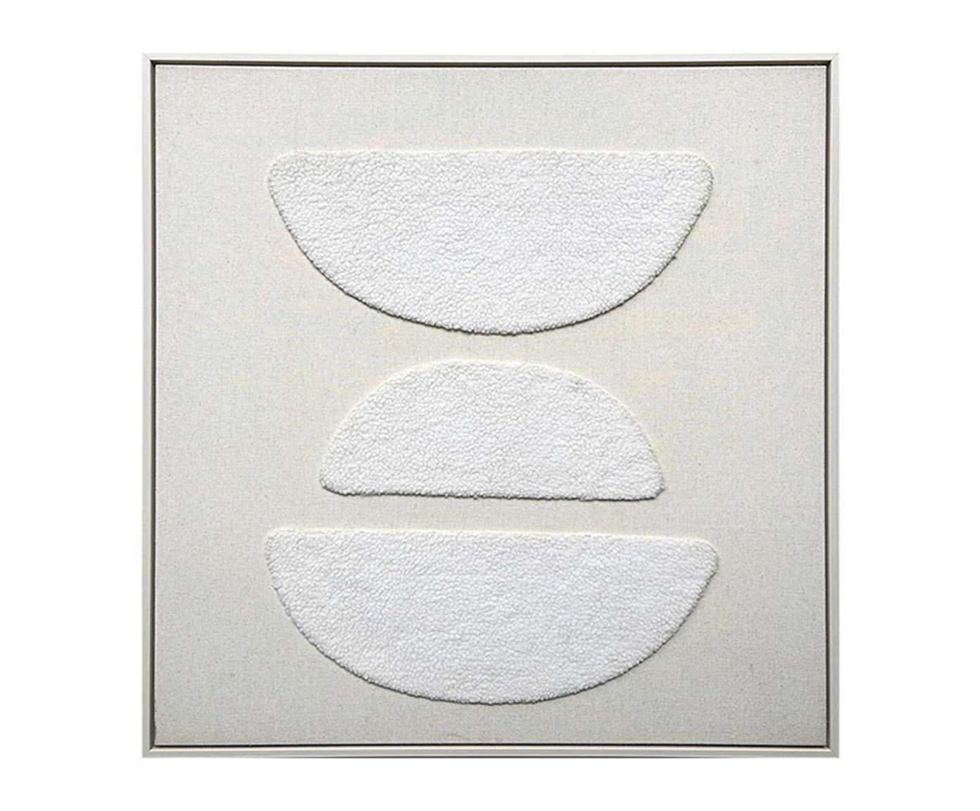 Quadro Decorativo em Linho e L&atilde; Acervus Bege e Branco image number 0