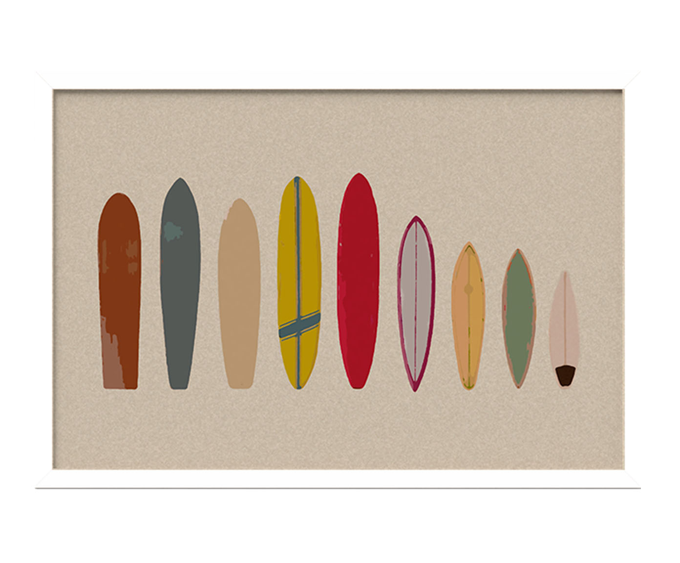 Quadro Pranchas de Surf com Moldura Branca image number 0