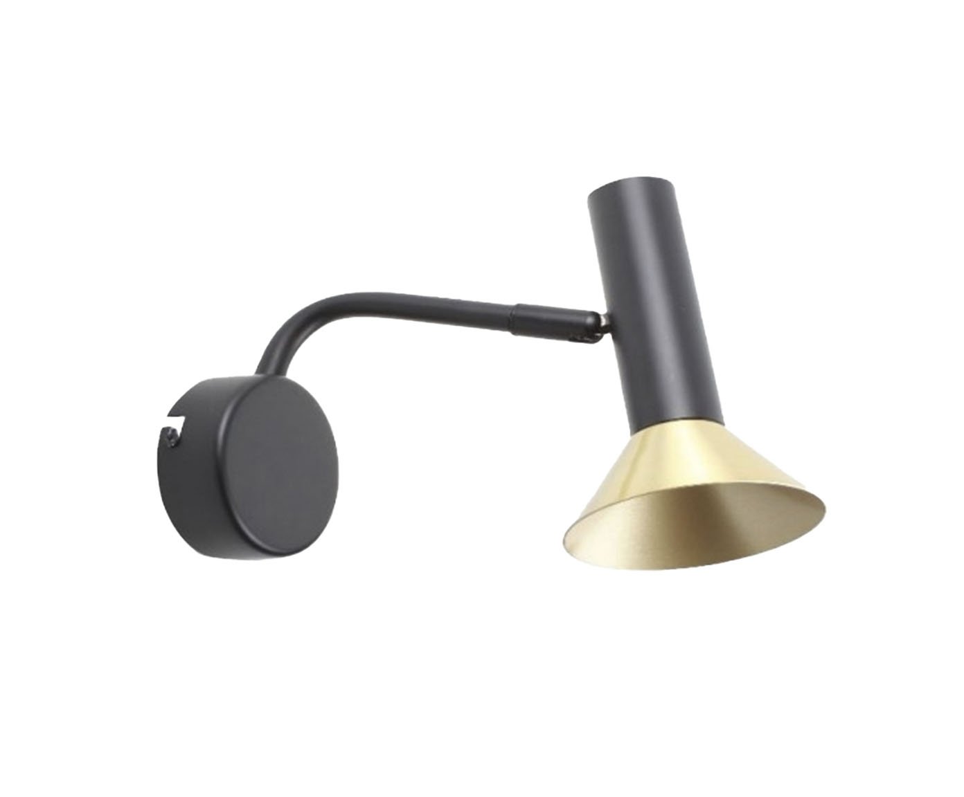 Arandela Led Zoom Preto e Dourado Escovado image number 0