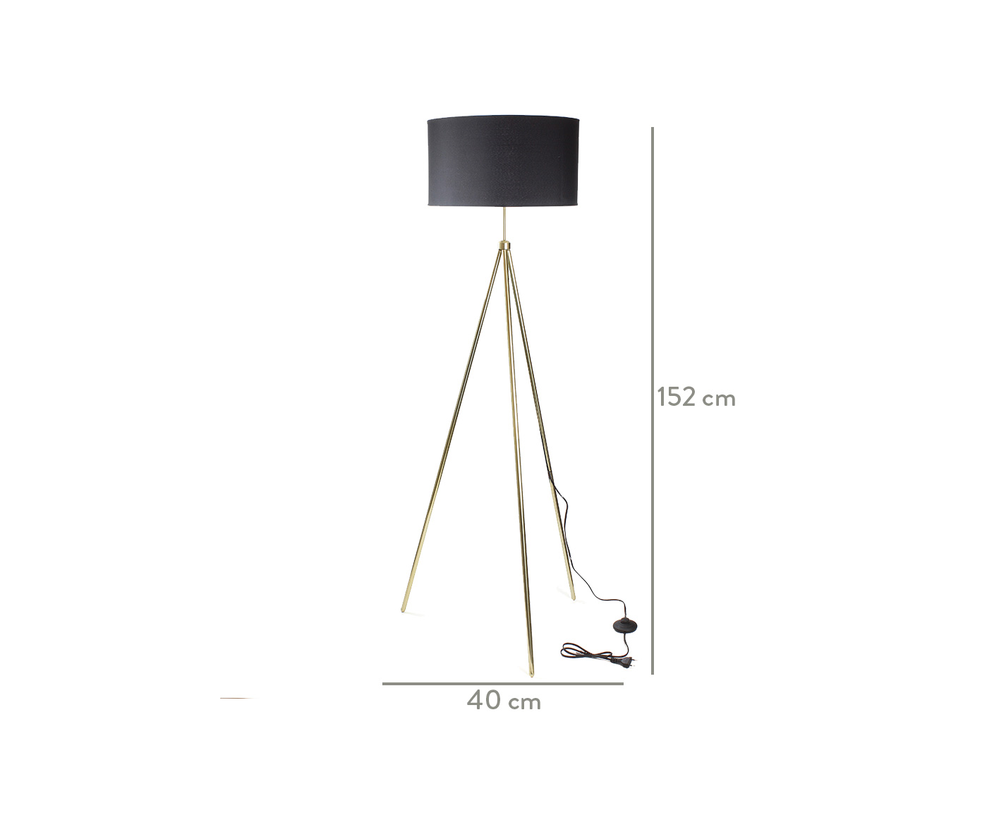 Lumin&aacute;ria de Ch&atilde;o Isabela Dourado e Preto - Bivolt image number 2