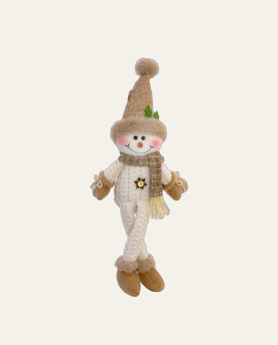 Boneco de Neve Gorro Pompom Bege - image 0