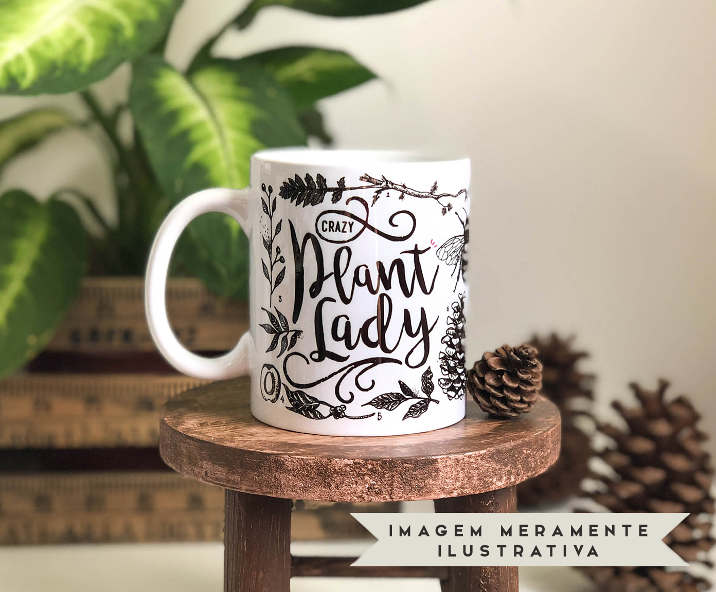 Caneca Crazy Plant Lady Branco image number 6