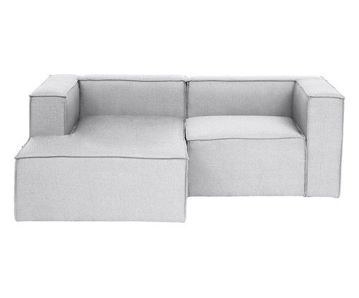 Sof&aacute; 2 M&oacute;dulos Chaise Mensa Cinza Claro image number 0