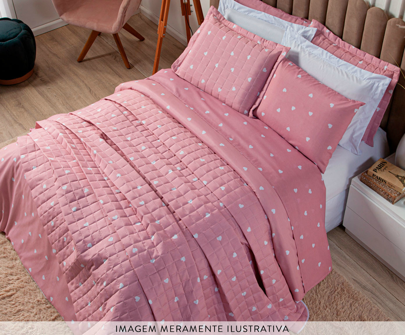 Capa de Edredom Duvet Essencialle Cora&ccedil;&otilde;es Branco image number 3