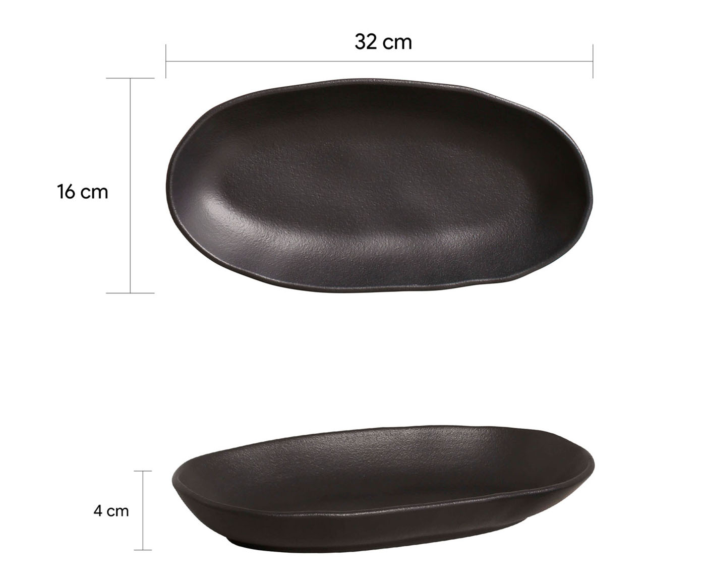 Jogo de Travessas Oval Funda Org&acirc;nico Preto Matte Preto image number 4