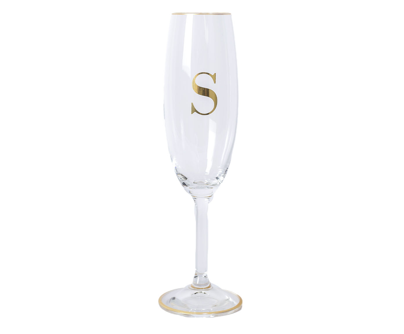 Ta&ccedil;a para Champagne em Cristal Inicial Gold S image number 0