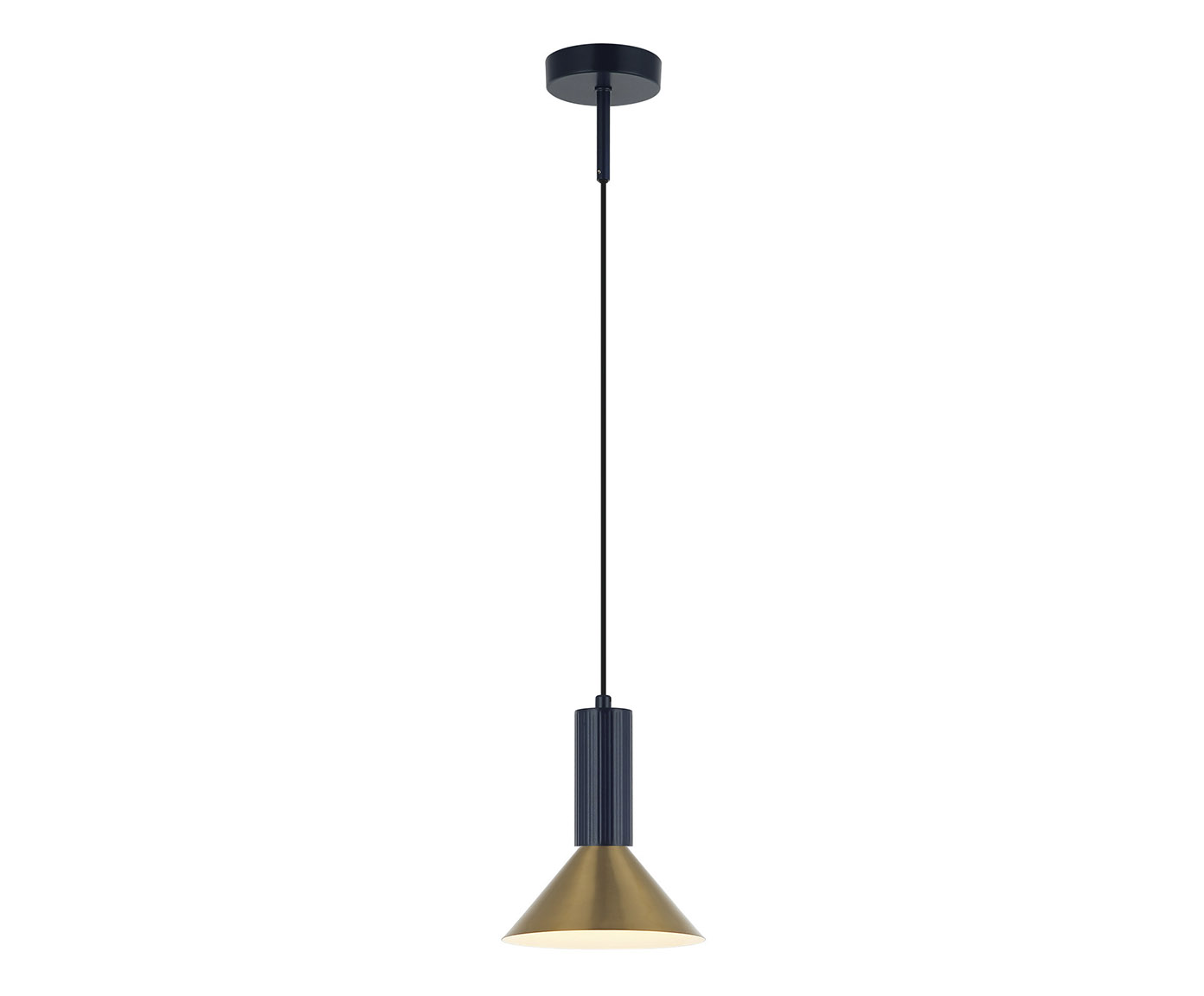 Pendente Arandela Blossom Metal Azul Dourado Bivolt image number 0
