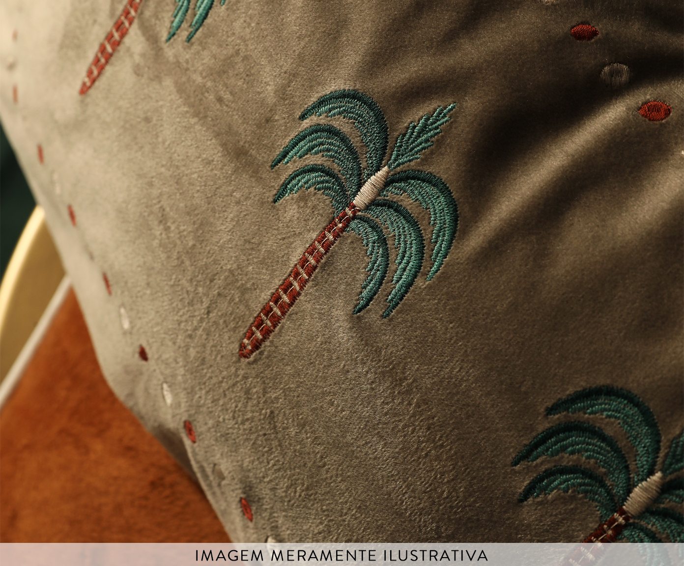 Capa de Almofada Bordada com Tassels Oasis Bege image number 6