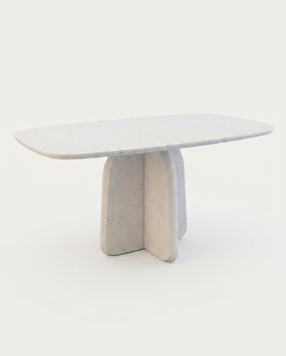 Mesa de Jantar Quadrante com Tampo P&eacute;treo Branco - image 1