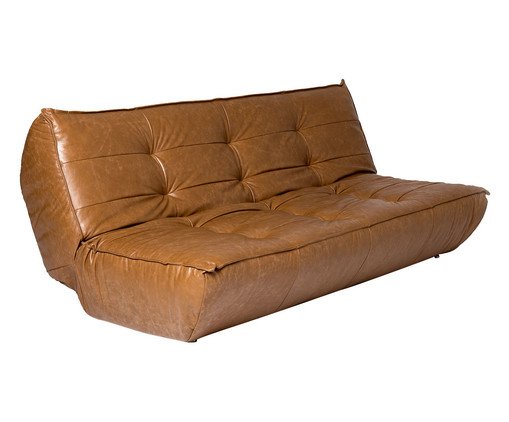 Sof&aacute; Cama Laise em Couro Caramelo image number 5