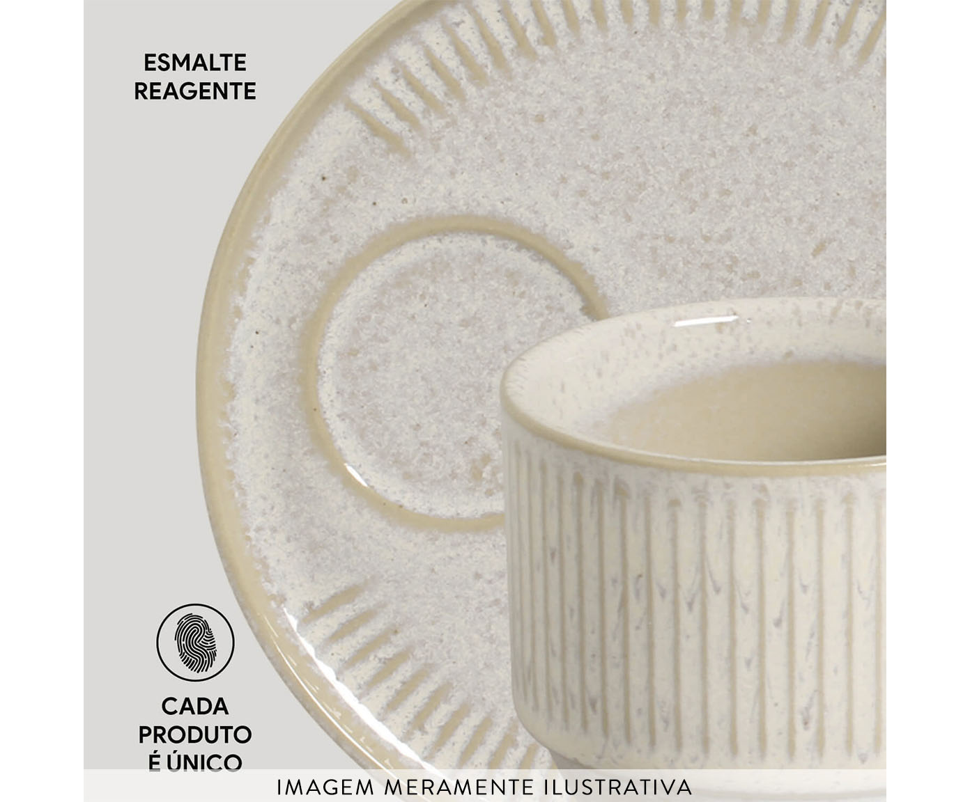 Jogo de X&iacute;caras para Ch&aacute; Empilh&aacute;vel Linhas Latte Cru - image 1