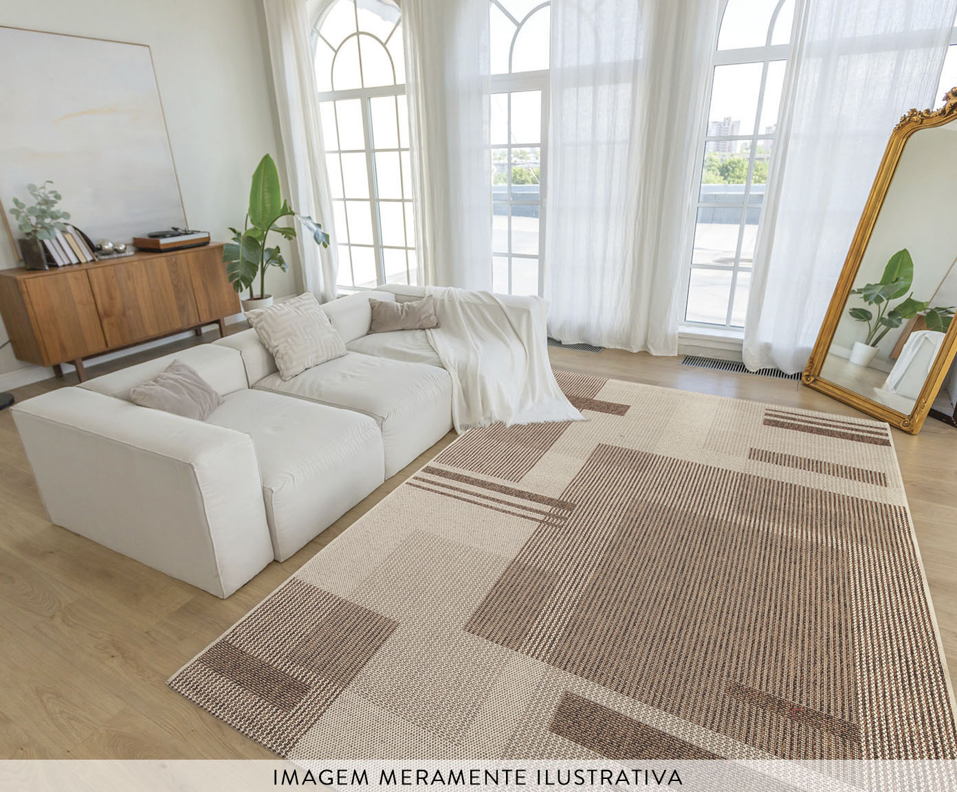 Tapete Eco Nature Painel Bege e Marrom image number 3