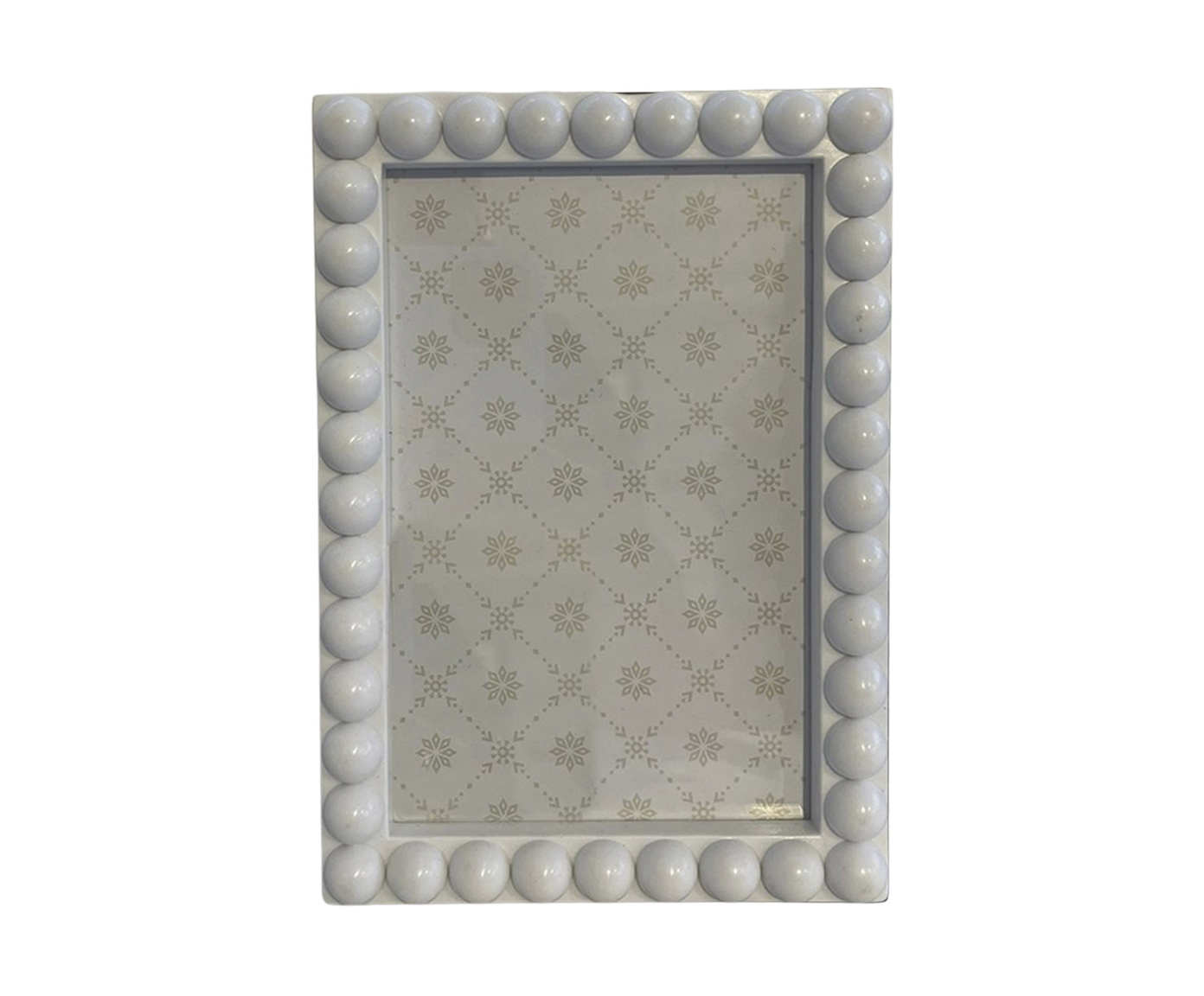 Porta-Reatrato Beaded Branco image number 0