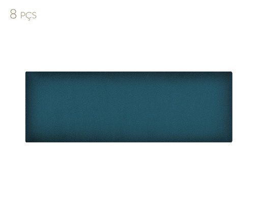 Cabeceira Modular em Veludo Duni Linear - Azul Prussia image number 2