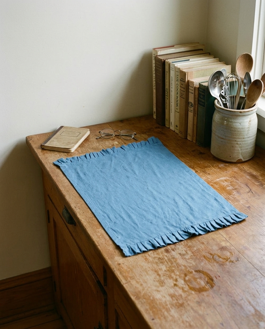 Pano de Copa em Cotton Linen Liri Azul image number 5