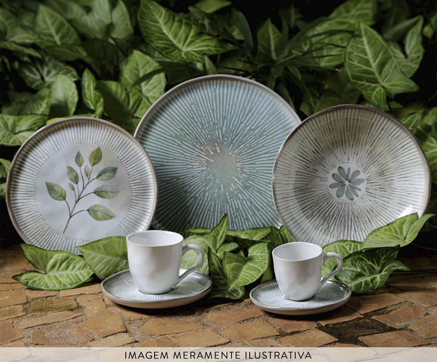 Jogo de Pratos Fundo Bio Evergreen Floral image number 2