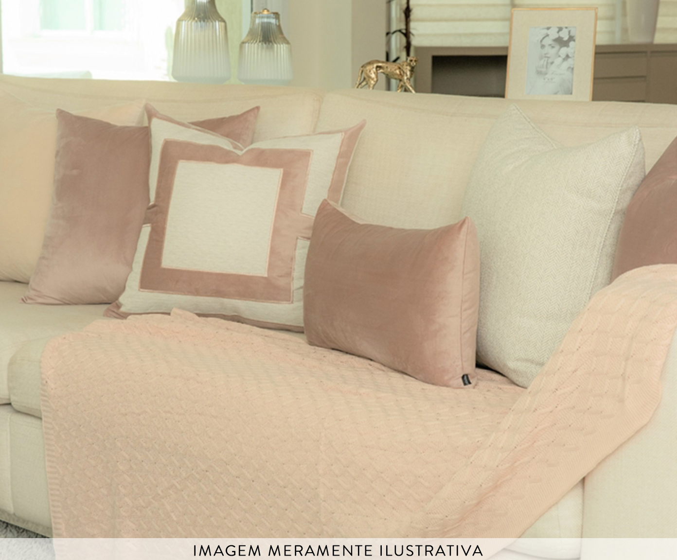 Almofada em Veludo Ulianoucha - Ros&eacute; image number 3