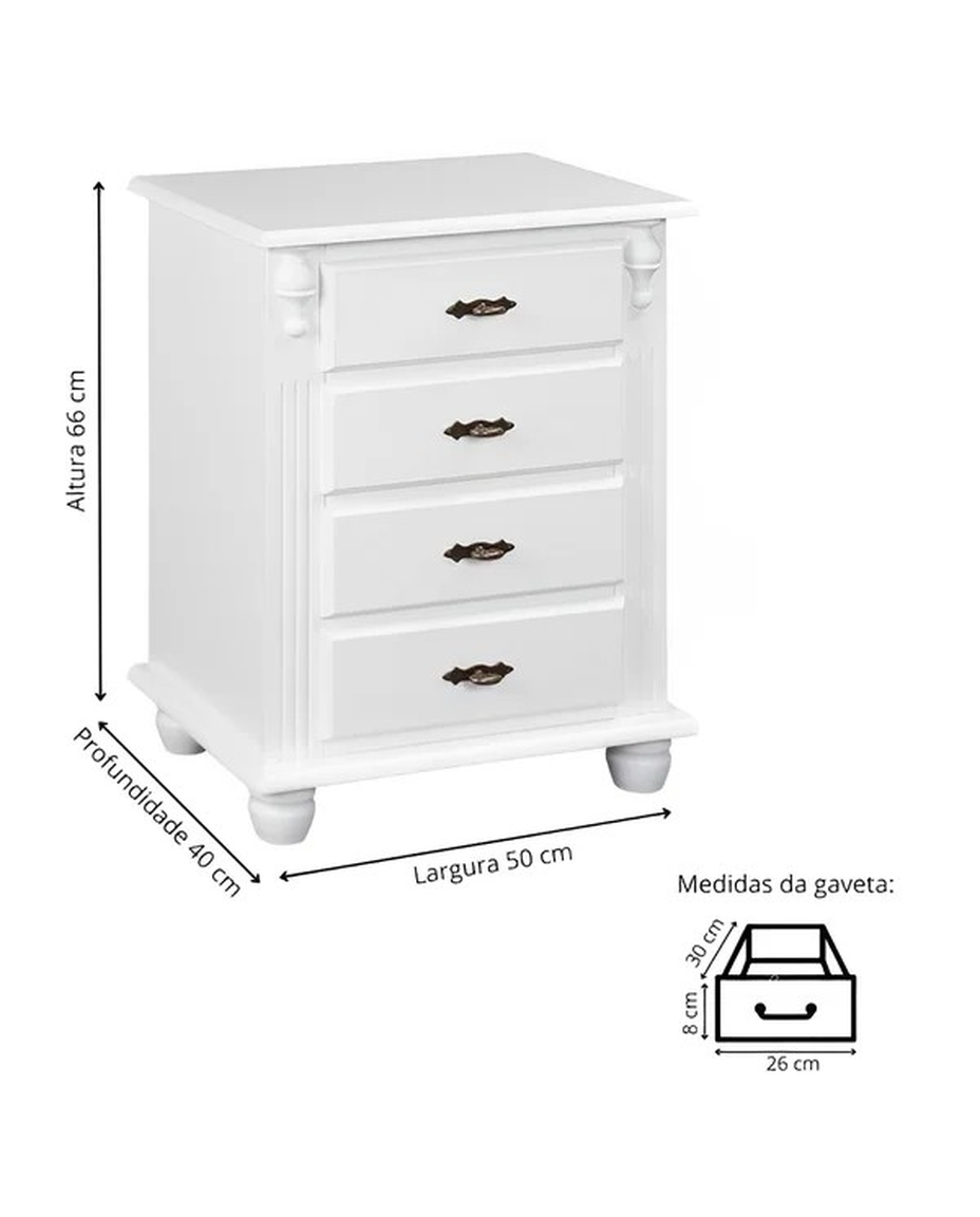 Mesa de Cabeceira Dorenne - Branco image number 2