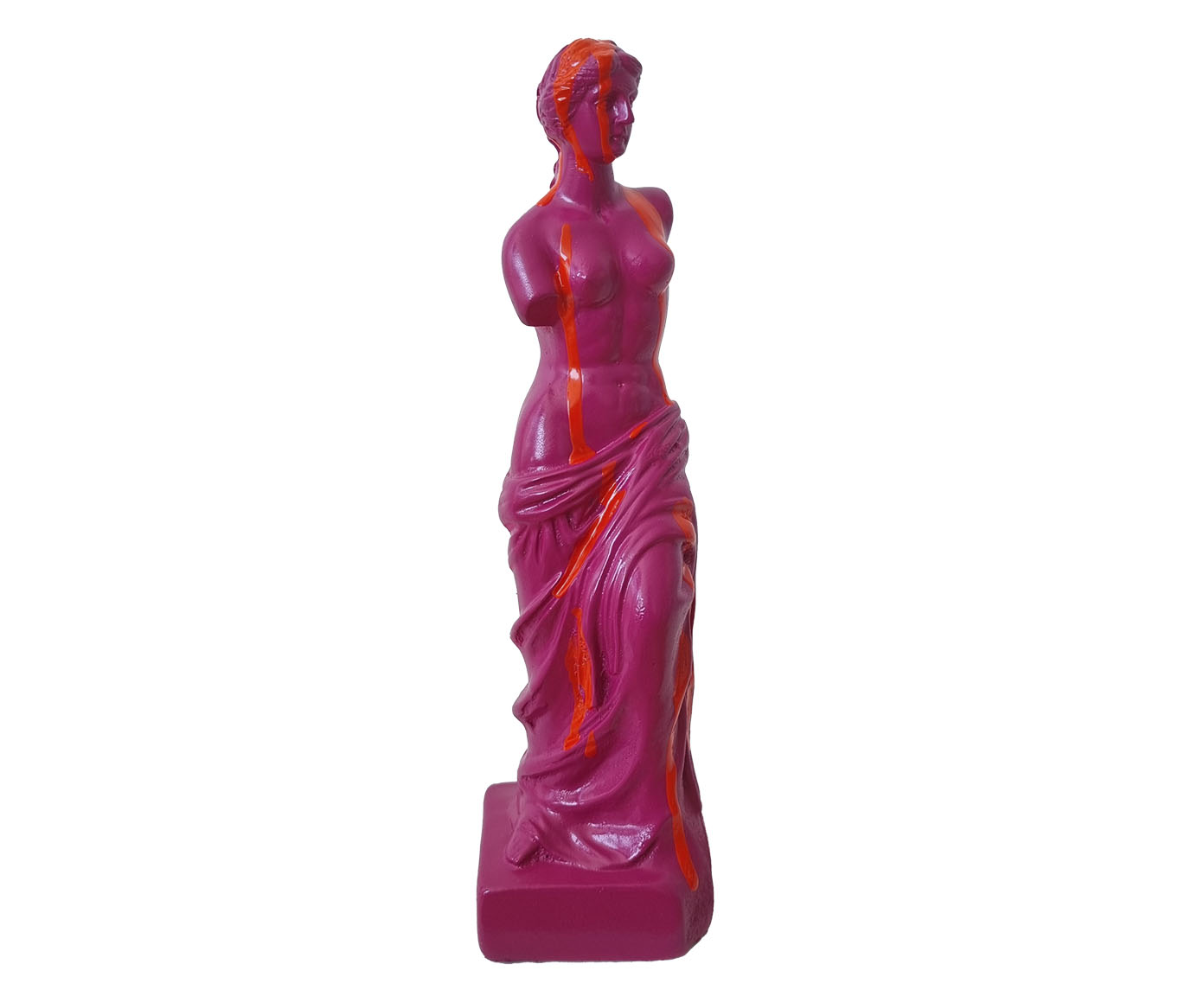 Escultura Deusa Grega V&ecirc;nus Magenta e Laranja image number 0