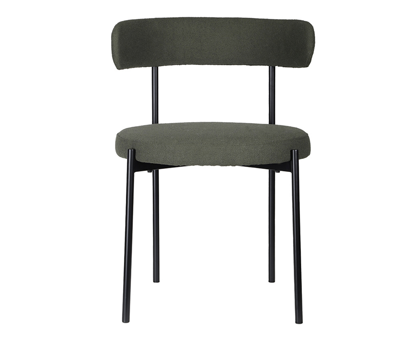 Cadeira Serena Boucle Verde Oliva Base Preta image number 0