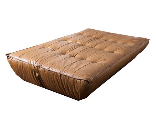 Sof&aacute; Cama Laise em Couro Caramelo image number 7