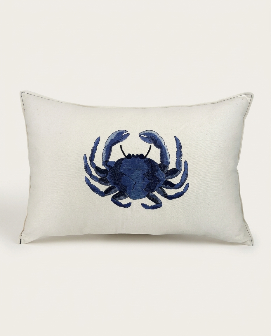 Almofada Caranguejo Azul e Branco - image 0