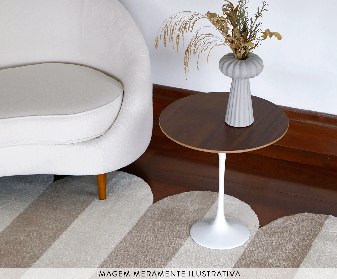 Mesa Saarinen Lateral Carrara Base Branca image number 5