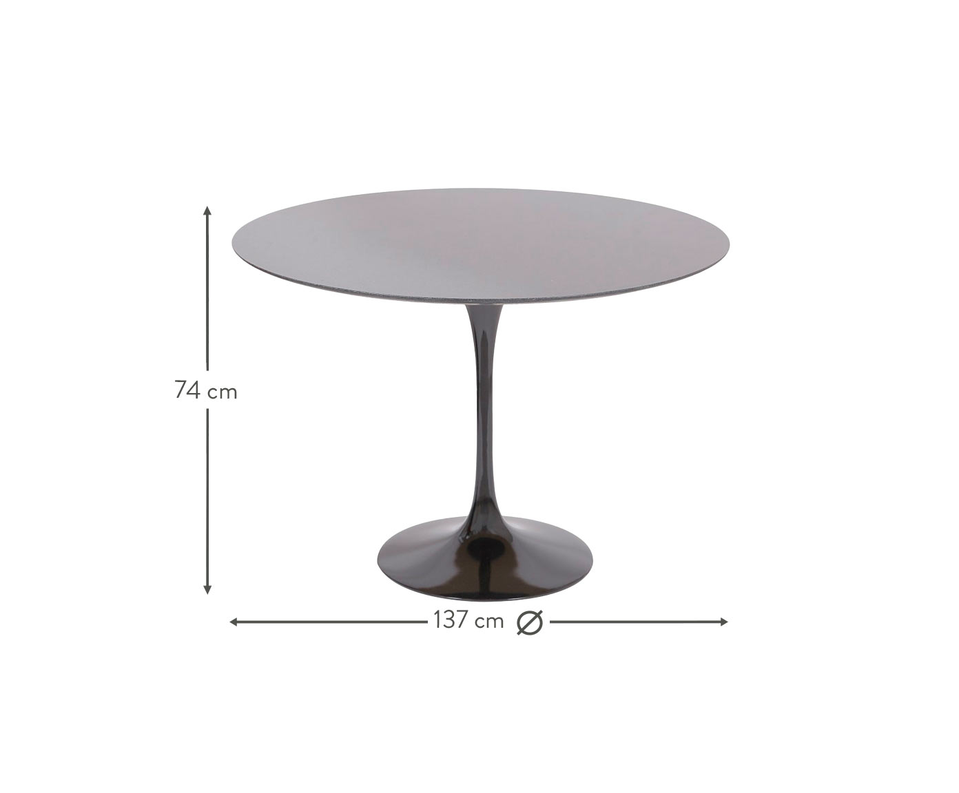 Mesa Saarinen Redonda S&atilde;o Gabriel Base Preta image number 4