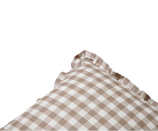 Capa de Almofada Estampada com Babados Vichy Elena Bege image number 4