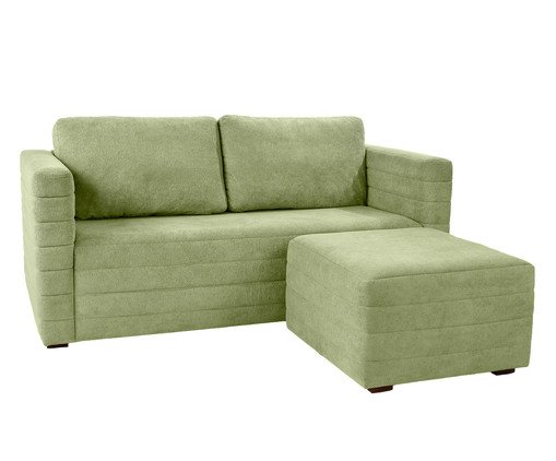 Sof&aacute; Gom em Boucle aveludado - Verde image number 5